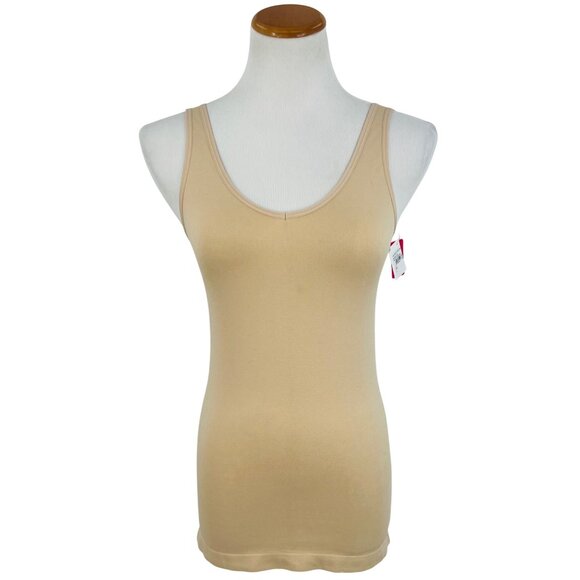 NWT Nordstrom x Free Press Beige Shapewear Scoop Neck Sleeveless Tank Top - Picture 2 of 10
